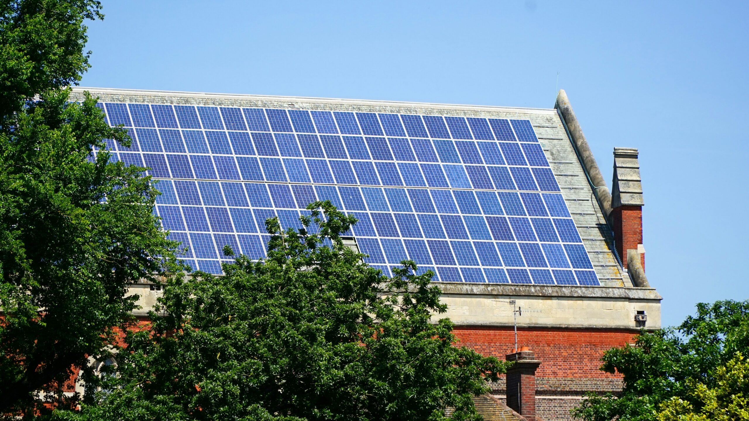 Solar panels on rooftop