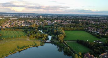 Lake at Milton Keynes at sunset