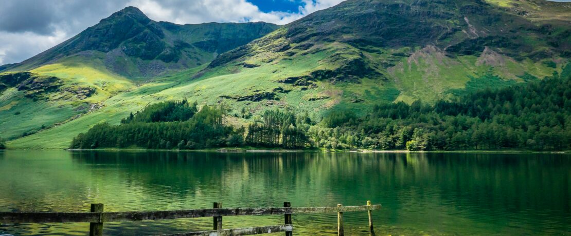 Lake District lake with mountains in the background