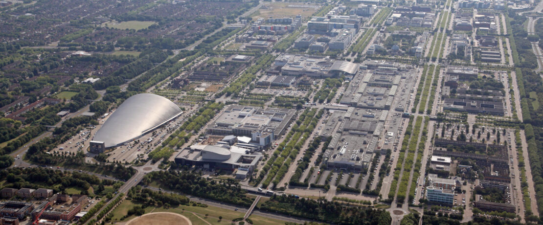 aerial view of Milton Keynes town centre, UK