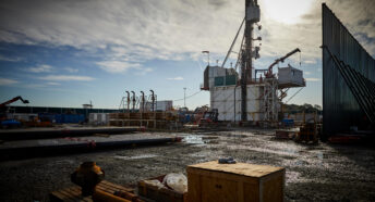 Fracking firm Cuadrilla drilling for shale gas in Lancashire, pictured The drilling well