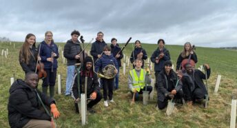 Bristol Youth Orchestra planting trees