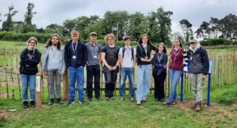 Students participating in Easton College's winning Miyawaki Mini Forest project.