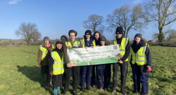 CPRE Hedgerow Heroes volunteers from Holme Lacy Agricultural College